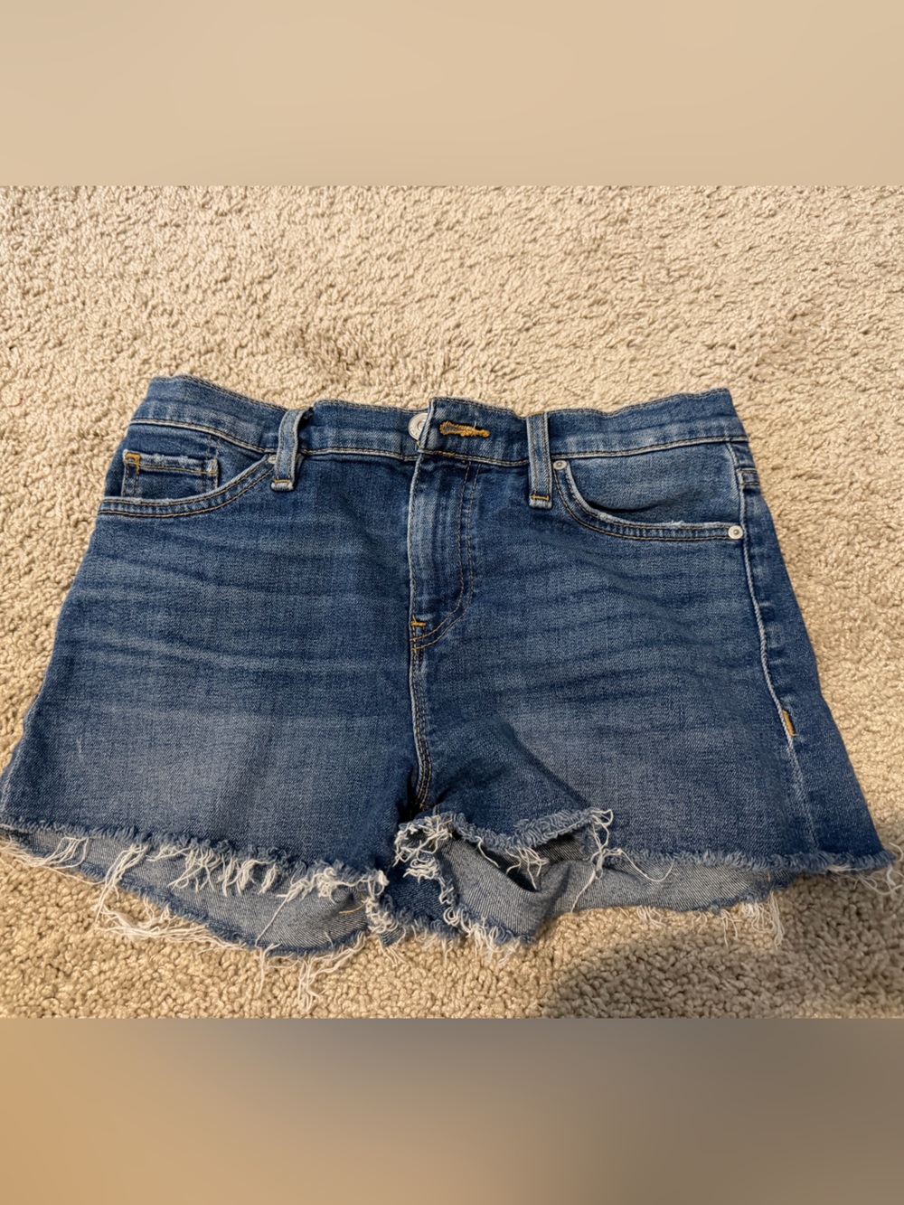 Hudson Gemma Denim Jean Shorts Size 25 Distressed Cuffed High Rise Summer